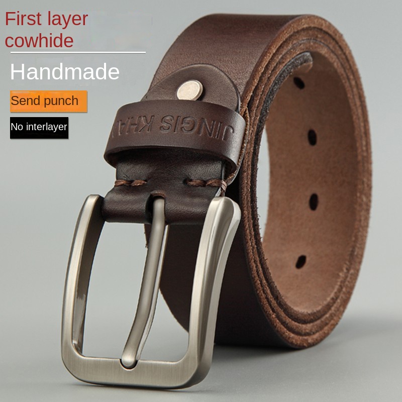 Corset Waist Cinch - Belt men's genuine leather needle buckle