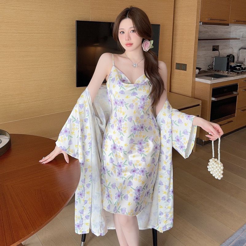 High Grade Printed Sweet Wind  - đánh giá và giá Robe Silk Women