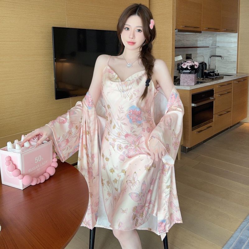 High Grade Printed Sweet Wind  - đánh giá và giá Robe Silk Women