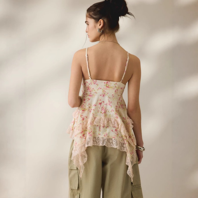 Vintage Floral Chiffon Cami To - đánh giá và giá Cami Top Lace