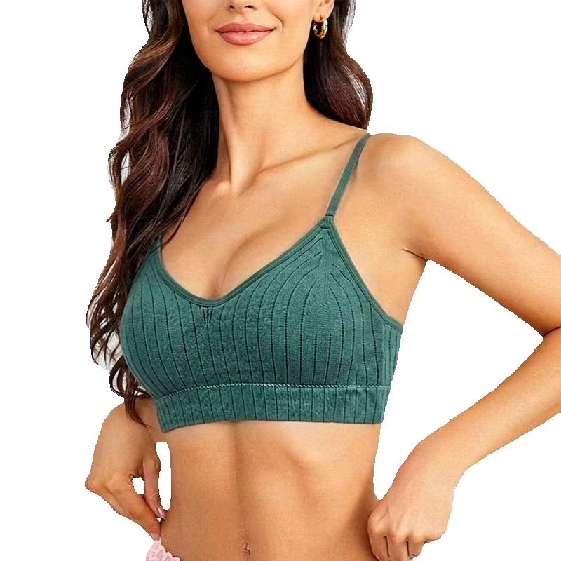 Women Ribbed Knit Wireless Bra - đánh giá và giá Bralette Wireless Soft