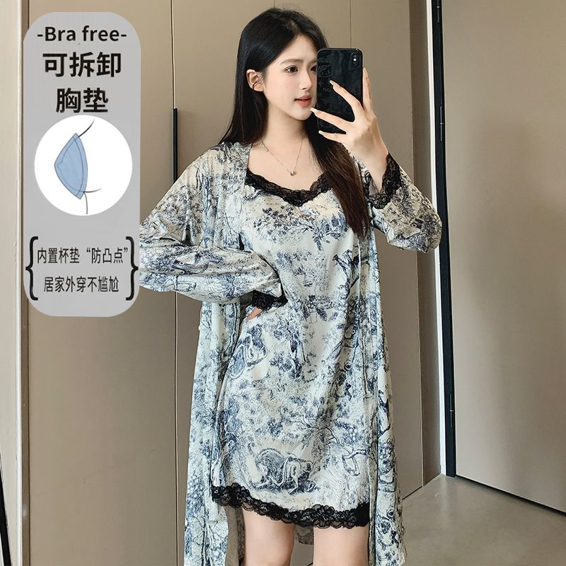 Summer 2PCS Sexy Lace Lingerie - đánh giá và giá Robe Silk Women