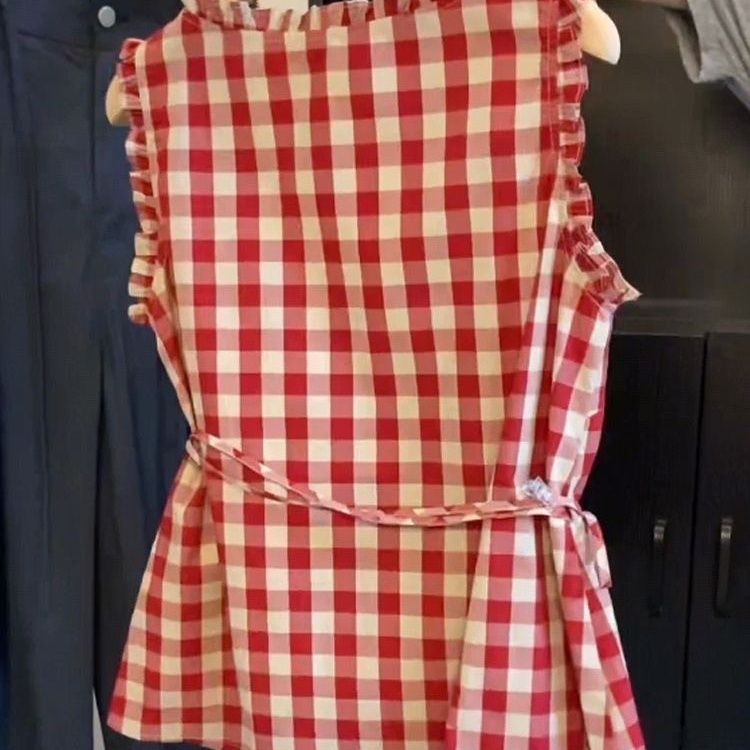 Retro Red Plaid Sleeveless Ves - đánh giá và giá Corset Waist Cinch