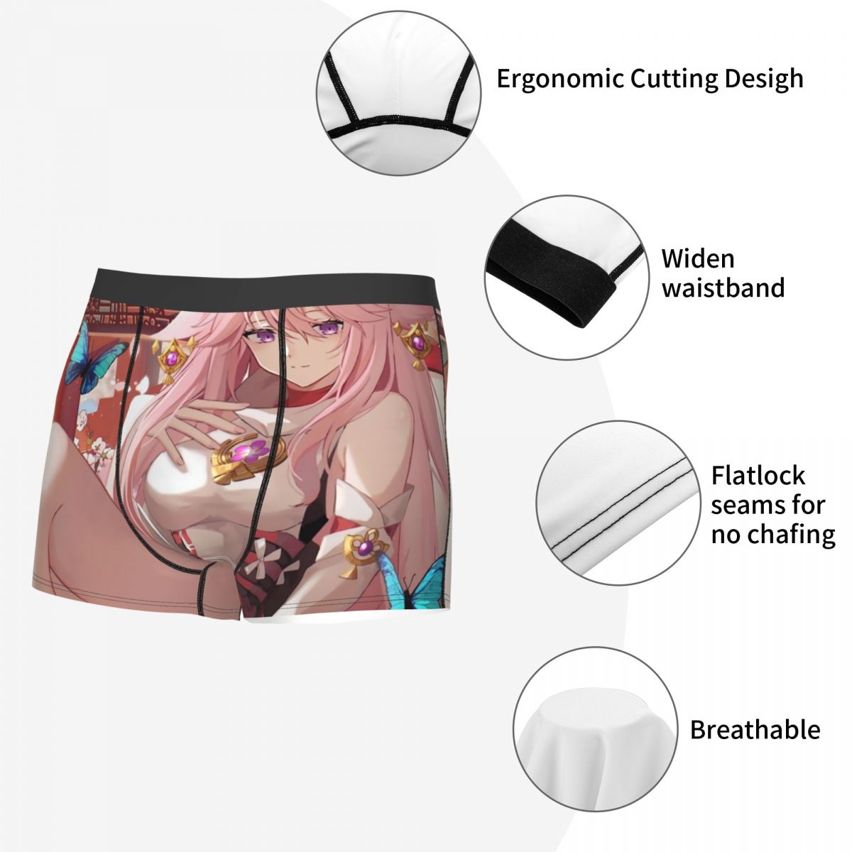 Genshin Impact Yae Miko Boxer  - đánh giá và giá Boyshort Underwear