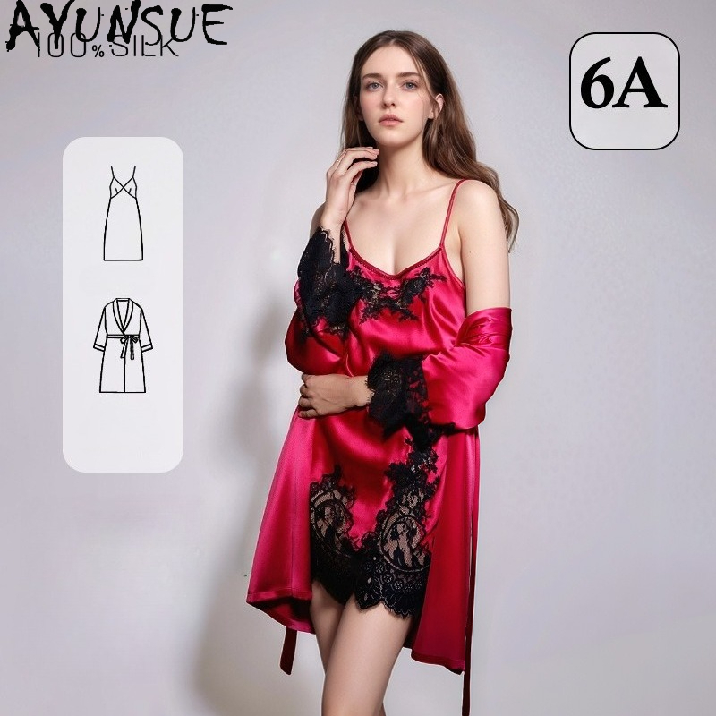 AYUNSUE 100% Genuine Silk Nigh - đánh giá và giá Robe Silk Women