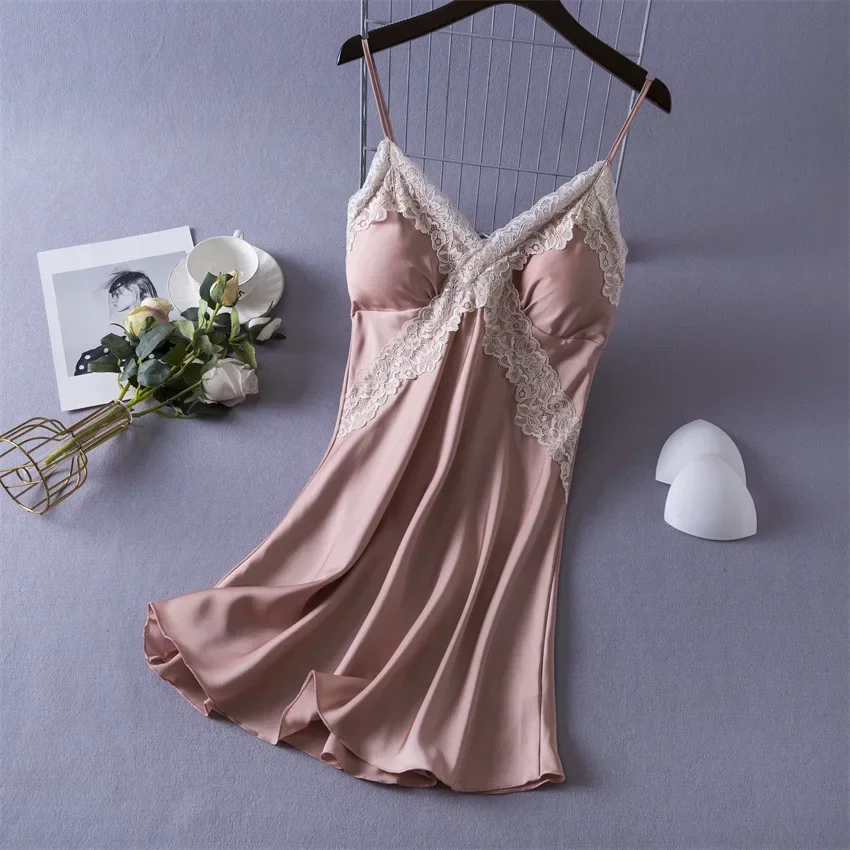 Women's Sexy Lingerie Satin Ni - đánh giá và giá Babydoll Chemise Night