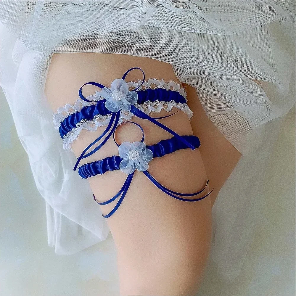 2pcs/Set Satin Ribbon Wedding  - đánh giá và giá Garter Belt Set