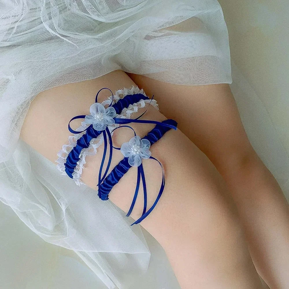 2pcs/Set Satin Ribbon Wedding  - đánh giá và giá Garter Belt Set