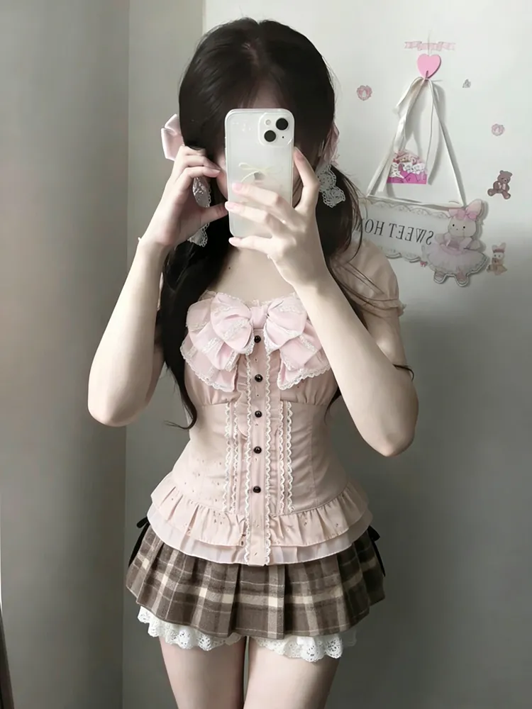 Japanese Sweet Three Piece Set - đánh giá và giá Cami Top Lace